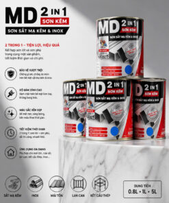 SƠN SẮT MẠ KẼM MÀU ĐẶC BIỆT TOA 2IN1 (2TP) 1L